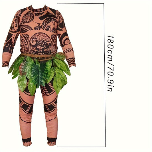 Men'S Maui Tattoo Cosplay Costume Set