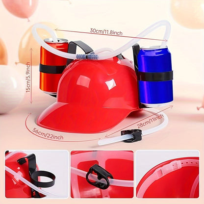 Adjustable Drink Helmet With Straw -