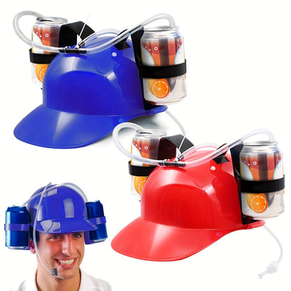 Adjustable Drink Helmet With Straw -