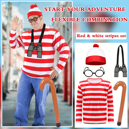 Conjunto de disfraz de Wally de 5 piezas