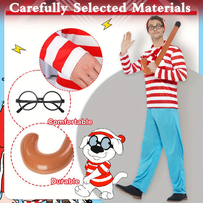 Conjunto de disfraz de Wally de 5 piezas