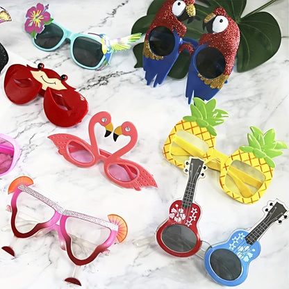 9 piezas, divertidas gafas de fiesta temáticas hawaianas.