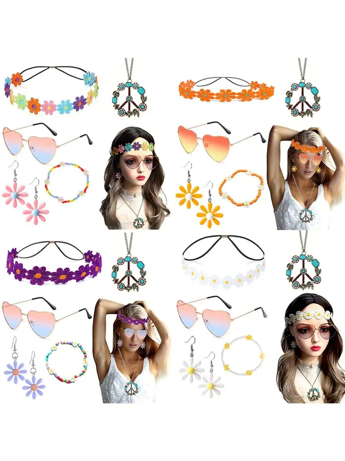 6 Pieces Hippie Accessory Set