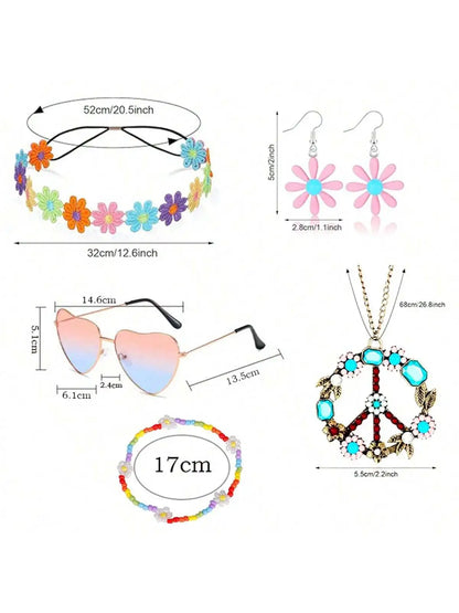 6 Pieces Hippie Accessory Set