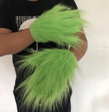 Grinch mask and gloves