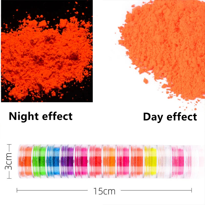 12 colors neon fluorescent pigment powder