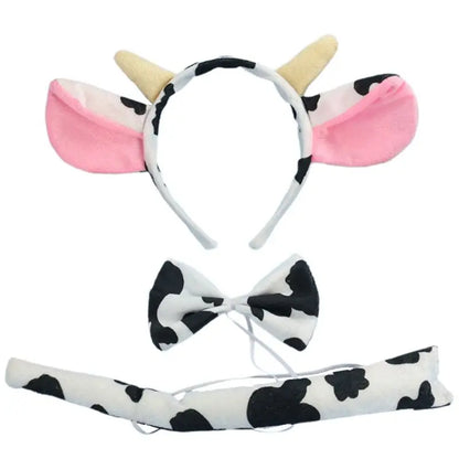 3 Pcs/set Cow Animal Headwear Set Kids