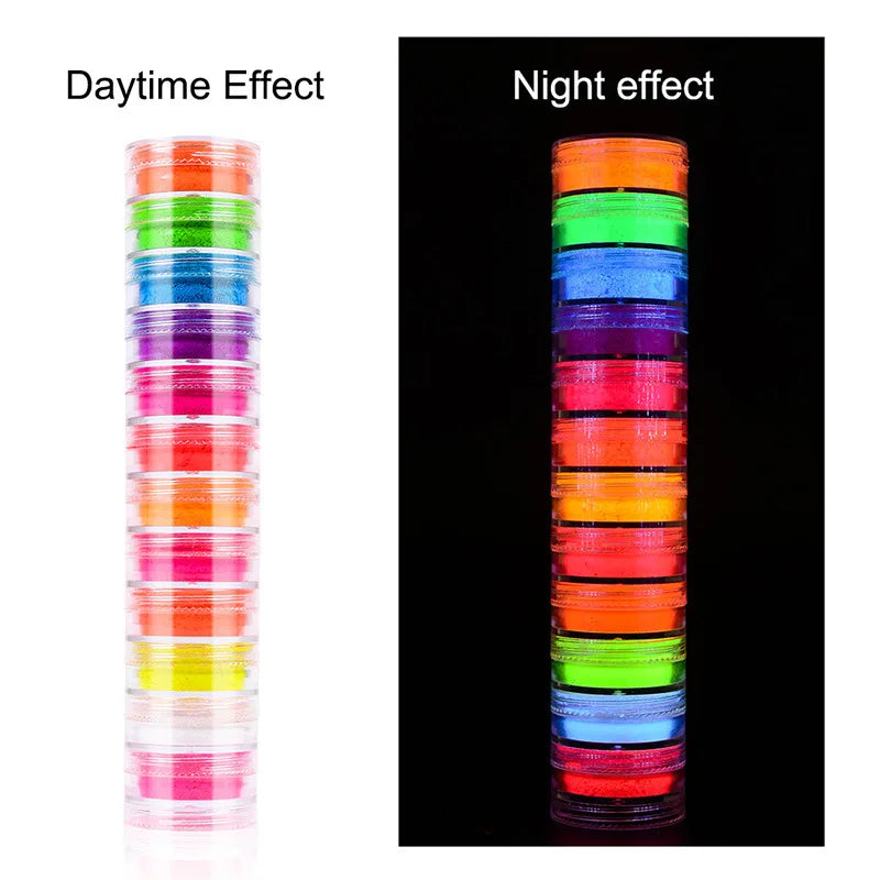 12 colors neon fluorescent pigment powder