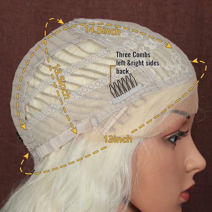 30 inch Long Curly Wavy White Wig