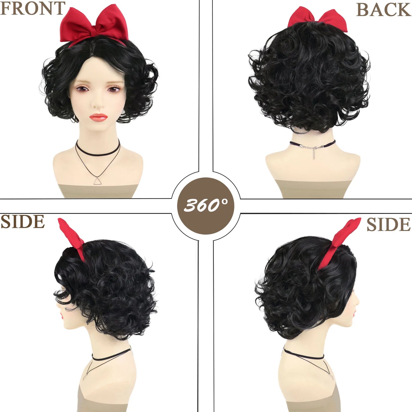 Snow White Black Curly Wigs