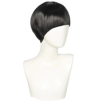 10 Inch Men's Straight Jet Black Mushroom Wig