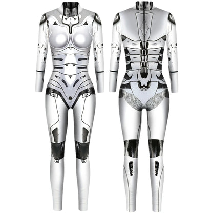 Robot Punk Jumpsuit Catsuit Sexy Women Costumes