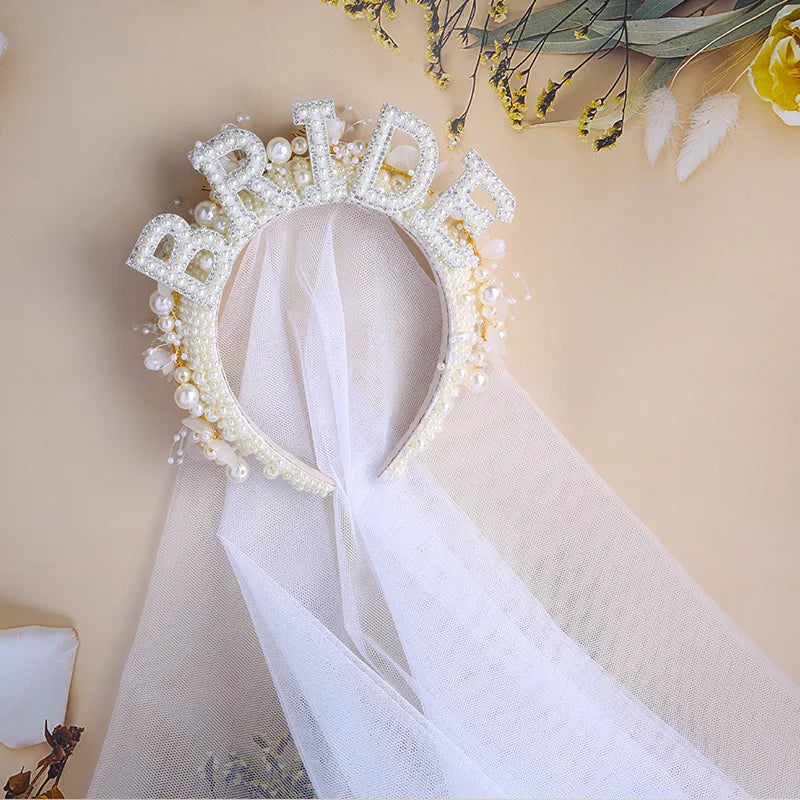 Bride to be Pearl crown Headband