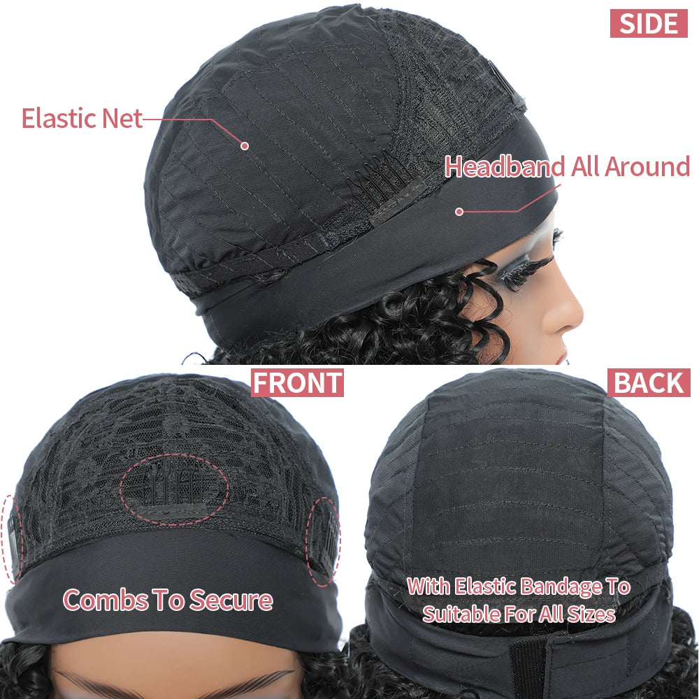 Soft Kinky Curly Headband Wigs