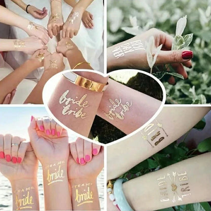 24pcs Golden Bride & Team Bride Tattoo Sticker