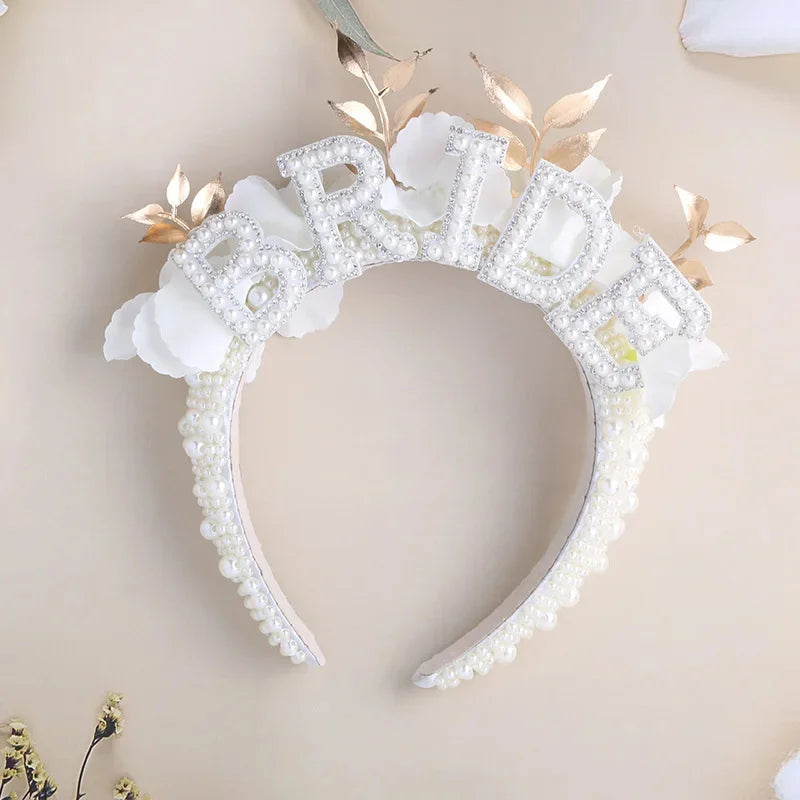 Bride to be Pearl crown Headband