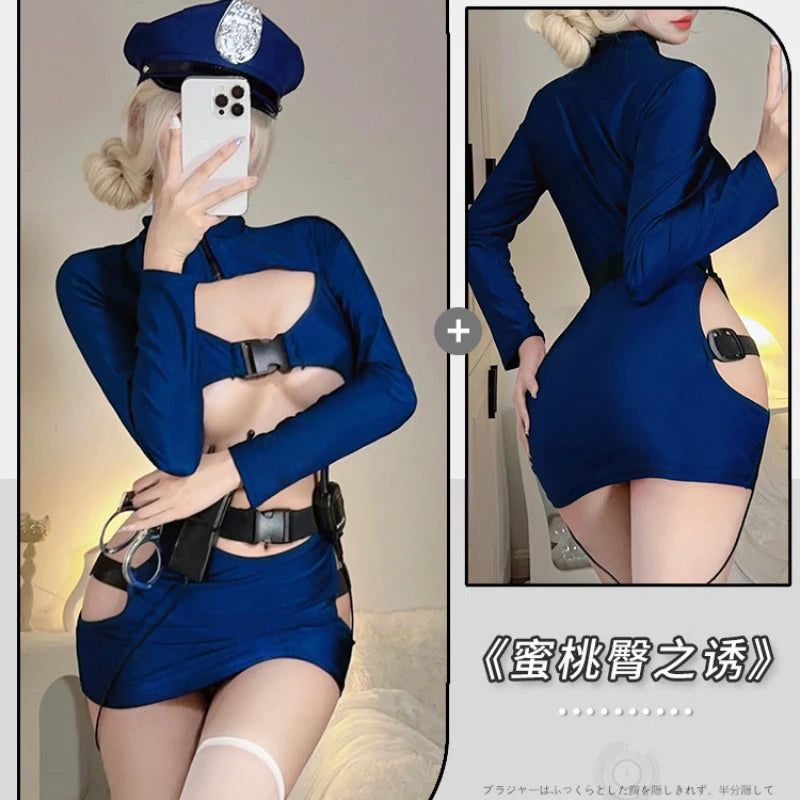 Sexy Open Chest Female Cop Police Officer