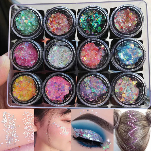 12Colors Body Glitter Gel