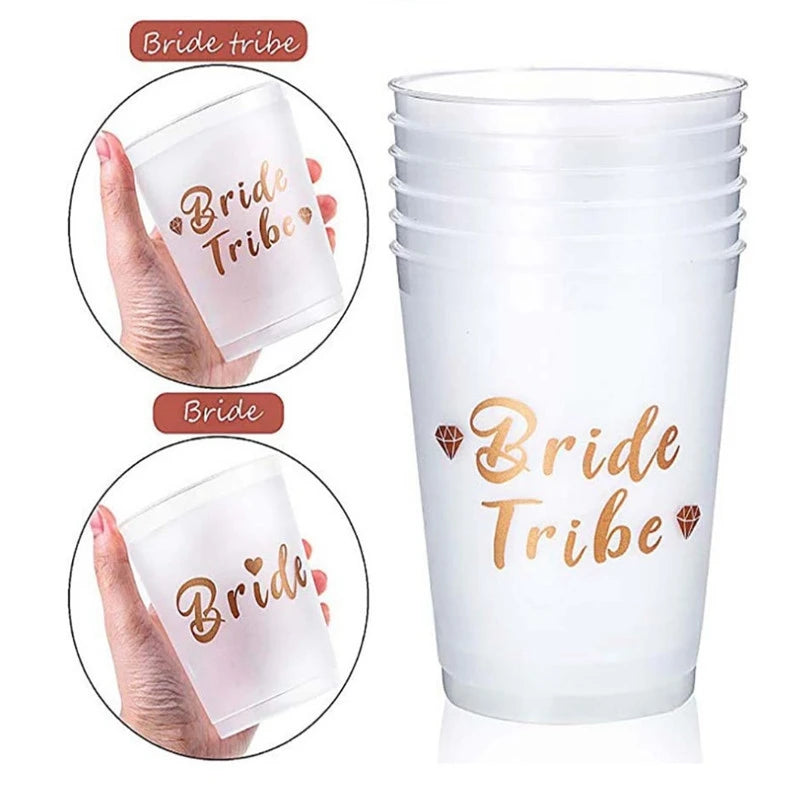 Team Bride Tribe Cups plastic