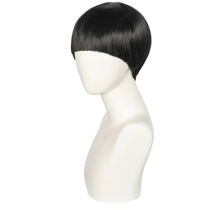 10 Inch Men's Straight Jet Black Mushroom Wig