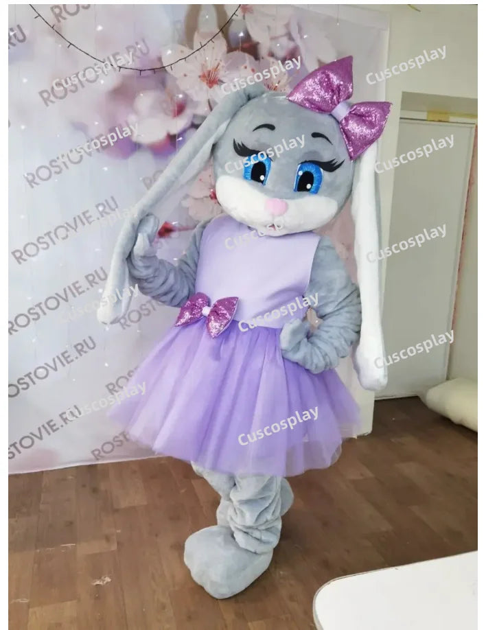 Rabbit Purple Dress Mascot Costume