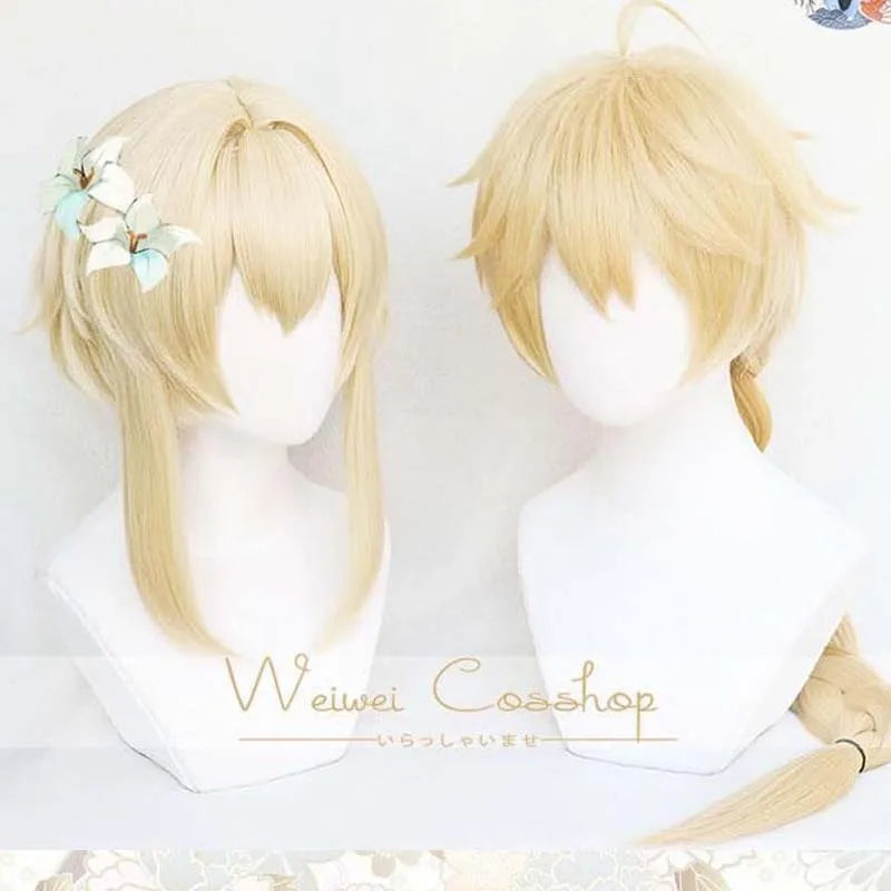 Genshin Impact Aether Lumine Cosplay Wig