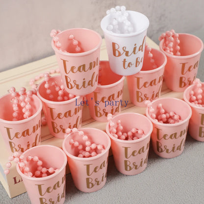 25Pcs/Set Team Bride Drinking Cups Wristbands Tattoo