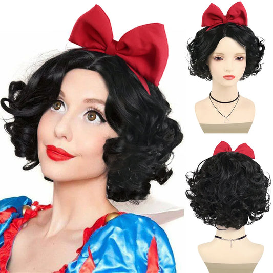 Snow White Black Curly Wigs