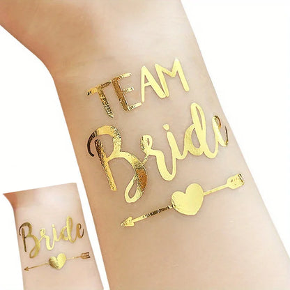 24pcs Golden Bride & Team Bride Tattoo Sticker