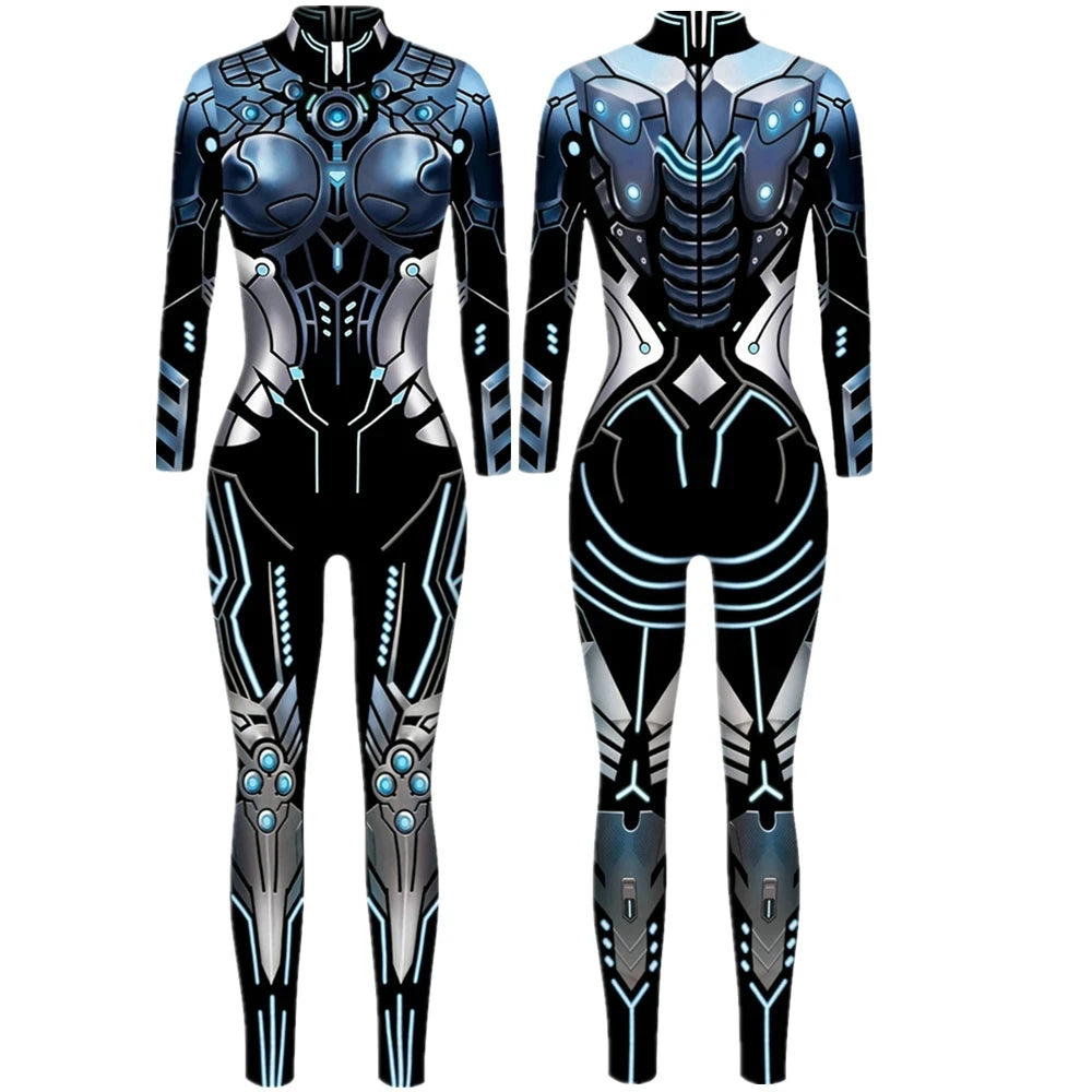 Robot Punk Jumpsuit Catsuit Sexy Women Costumes