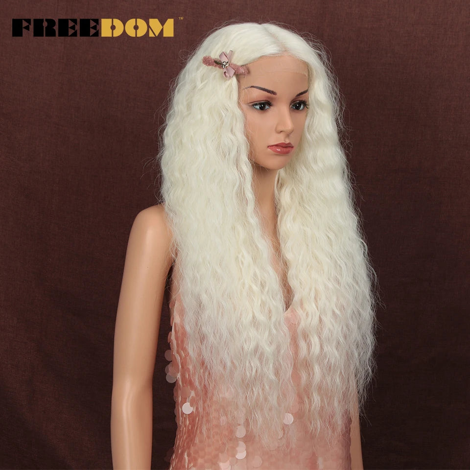 30 inch Long Curly Wavy White Wig