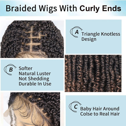 Short Passion Twist Braided Wigs