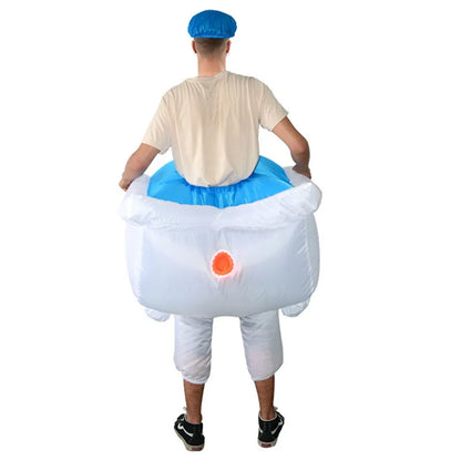 Inflatable Bathtub with Rubber Duck and Toilet Costume