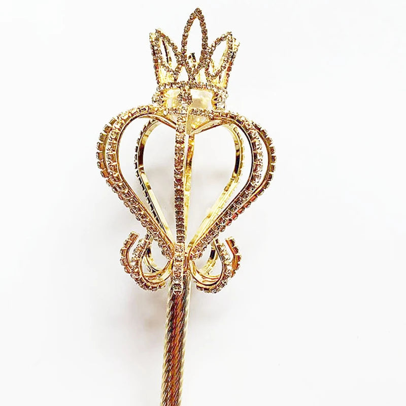 Cetro Pearl Cross Rhinestone Scepter