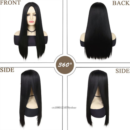 Synthetic Long Black Straight Wigs