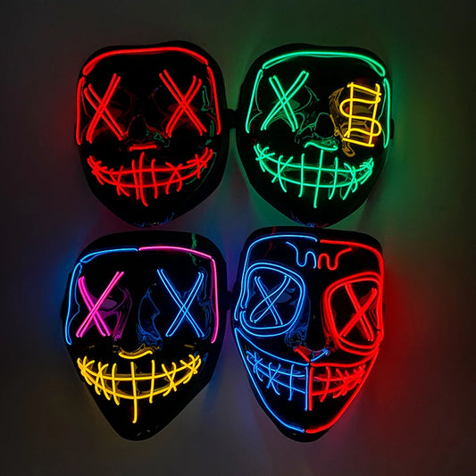 Kabellose Halloween Neon LED Purge Maske