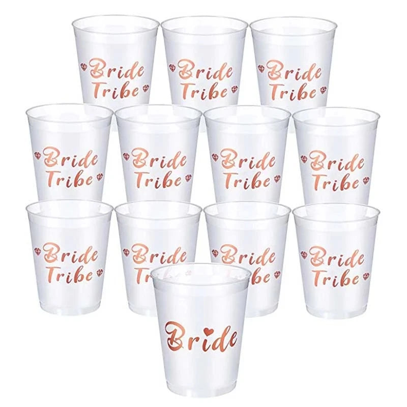 Team Bride Tribe Cups plastic