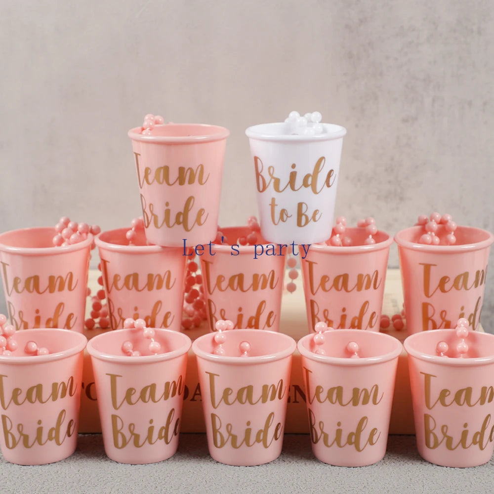 25Pcs/Set Team Bride Drinking Cups Wristbands Tattoo