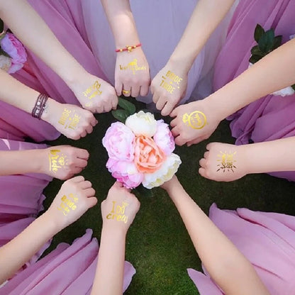 24pcs Golden Bride & Team Bride Tattoo Sticker