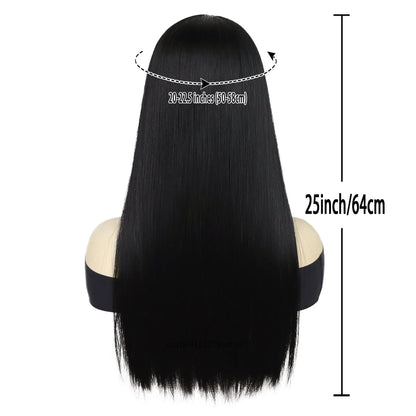 Synthetic Long Black Straight Wigs