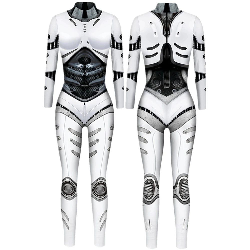 Robot Punk Jumpsuit Catsuit Sexy Women Costumes