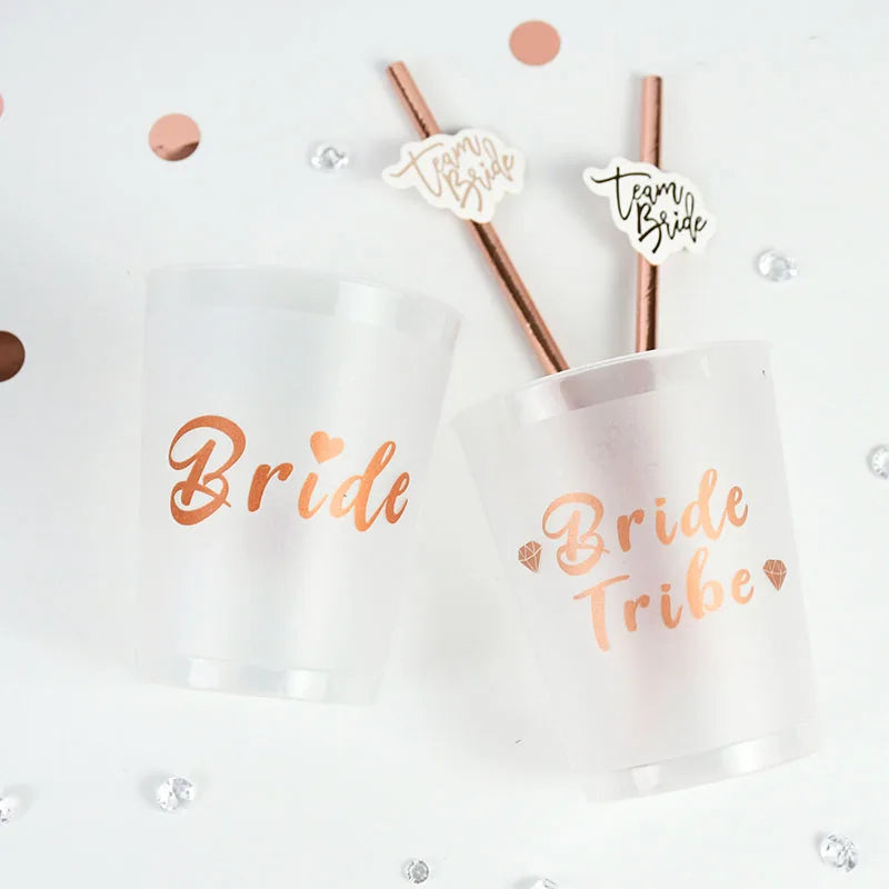 Team Bride Tribe Cups plastic