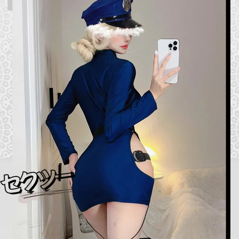 Sexy Open Chest Female Cop Police Officer