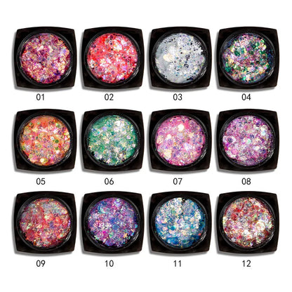 12Colors Body Glitter Gel