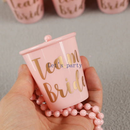 25Pcs/Set Team Bride Drinking Cups Wristbands Tattoo