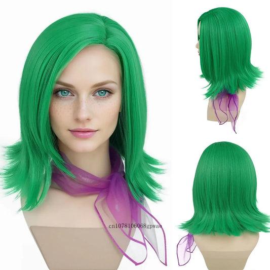 Green Disgust Cosplay Wigs Disney