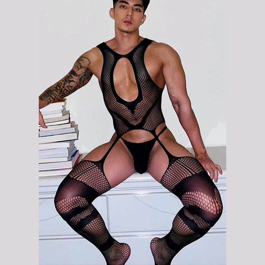 Men Lingerie  Lace Jumpsuit