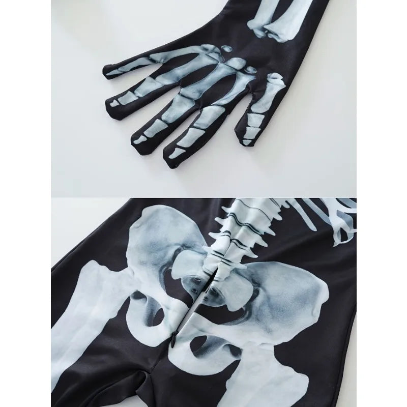 kids Skeleton Character  Jumpsuit and Mask Set