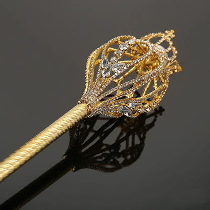 Cetro Pearl Cross Rhinestone Scepter