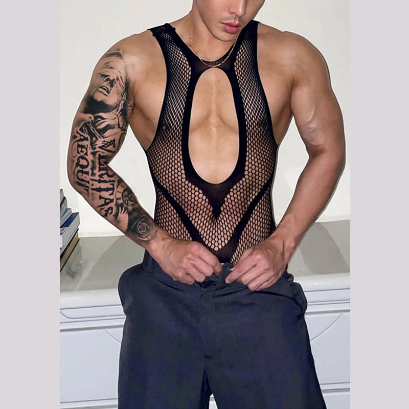 Men Lingerie  Lace Jumpsuit